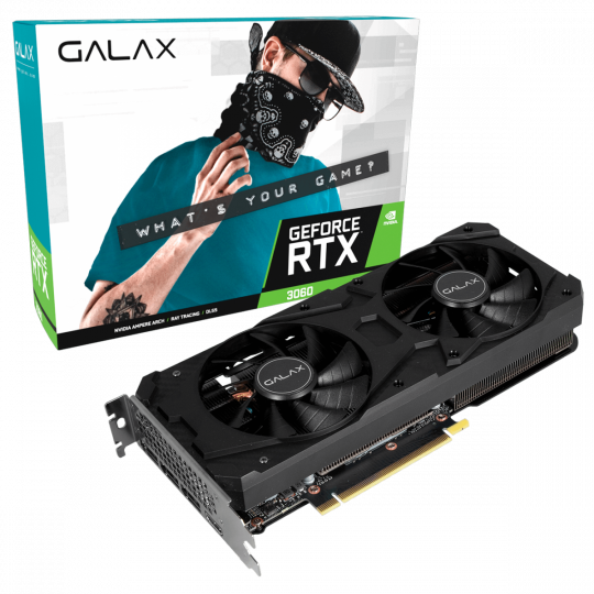 Placa de Video GALAX, GeForce RTX 3060, (1-Click OC), 12GB, GDDR6, DLSS, Ray Tracing, 36NOL7MD1VOC