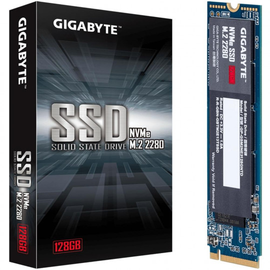 HD SSD Gigabyte 128GB M.2, PCIe, NVMe, Leituras: 1550Mb/s e Gravações: 550Mb/s - GP-GSM2NE3128GNTD